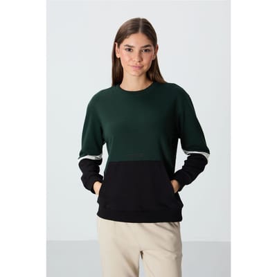 Oversized Kleurblok Crewneck Sweatshirt