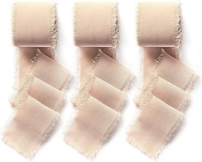 Chiffon trouwlint in apricot kleur - Luxe stoffen lint voor decoratie, cadeaus en ambachten