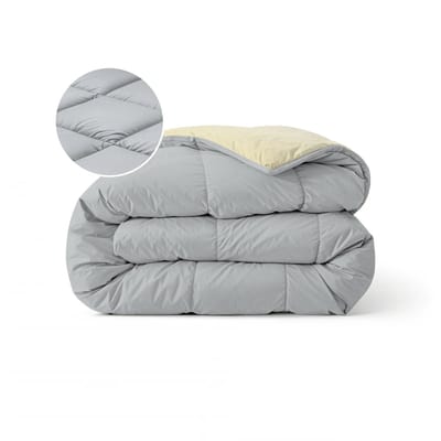 Zelesta Pure Duo Katoen Dekbed - Lichtgrijs & Botergeel 140x200cm