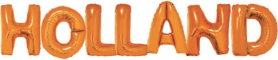 Folat - Folieballonnen 'Holland' Oranje 36cm - 7 stuks - WK voetbal 2026 - WK voetbal versiering - Olympische spelen