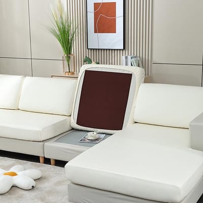 Waterdichte PU Bank Zacht Kussenhoes Sets Hoekbank Zitkussenhoes Elastisch Elastisch Luchtstoelhoes Bescherming Huisdierbezitters Beschermend 1 /2 /3 /4 Zits Normal Size (S)-1pc wit