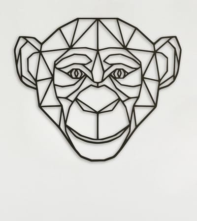 Wanddecoratie Polygon | Aap - L (52x60cm)