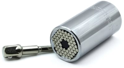 GEKO Universele dopsleuteladapter - 7-19 mm - CrV staal - Inclusief booradapter