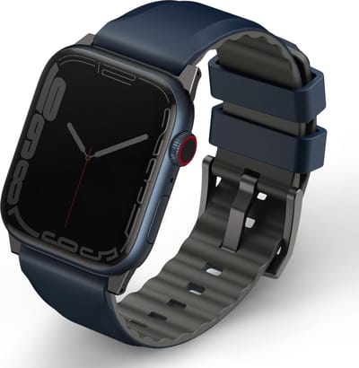 Uniq Linus AiroSoft™ Siliconen bandje voor de Apple Watch | 44/45/46/49 mm - Nautical Blue