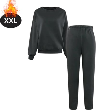 Bovista Joggingpak - Huispak - Volwassenen - Trainingspak - Comfortabel - Joggingsbroek - Tracksuit - Dames - Zilver - XXL