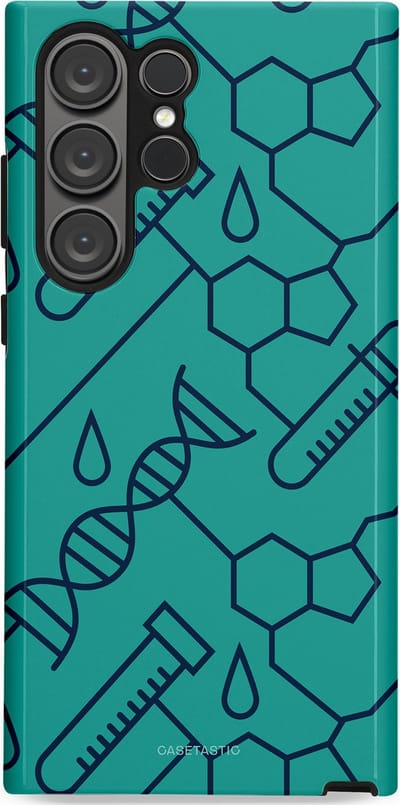 Casetastic hoesje geschikt voor Samsung Galaxy S23 Ultra - Dubbellaagse bescherming - DNA Creaties - Fashion Case - Turquoise