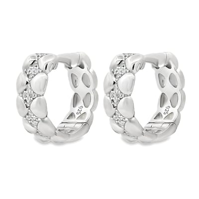 Juwelier Zwartevalk zilveren (gerhodineerd) oorbellen met zirkonia - 22.342