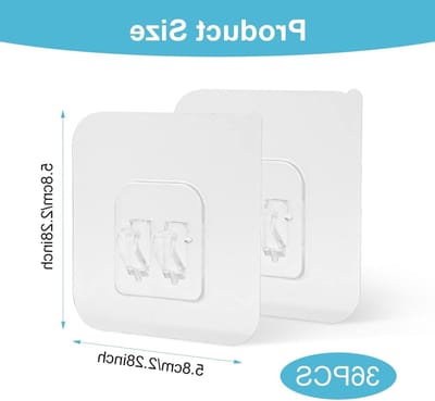 36 Stuks Transparante Plakhaakjes - Sterke, Naadloze Haakjes voor Keuken, Badkamer en Wanddecoratie