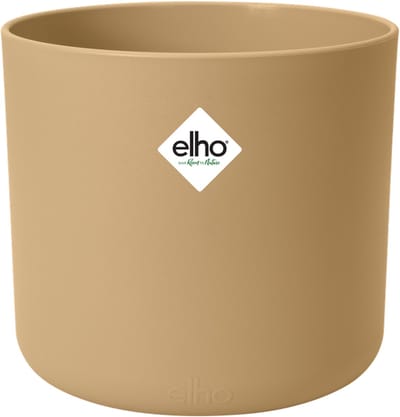 Elho B.for Soft Rond 16 - Bloempot voor Binnen - 100% gerecycled plastic - Ø 16 x H 15 cm - Goudkleurig zand