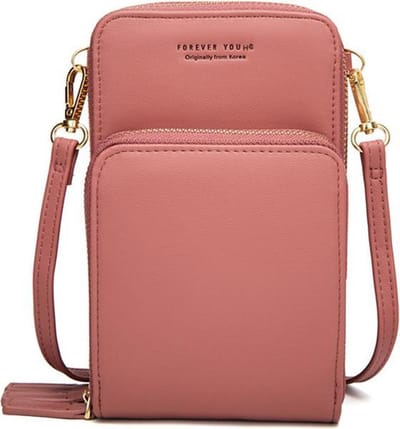 Knaak Compact Telefoontasje Roze – 3 Compartimenten – Ideaal Voor op Een Feestje