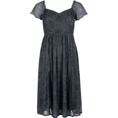 Jawbreaker - Gothic Midi-jurk - Tarot Deck Midi Dress - XS tot L - voor Vrouwen - grijs-zwart