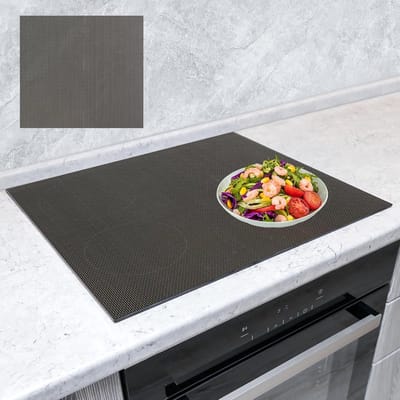 Beschermmat voor Inductiekookplaten - 52 x 60 cm, Herbruikbare en Antislip Siliconen Mat, Warmtebestendig en Magnetisch in Grijs en Zwart