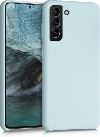 kwmobile telefoonhoesje geschikt voor Samsung Galaxy S21 - Hoesje met siliconen coating - Smartphone case in cool mint