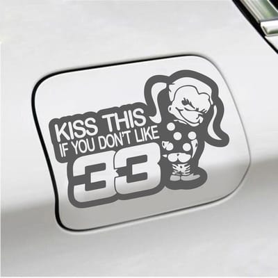 Bumpersticker - Kiss This If You Dont Like 33 - 13,4 X 20 - Antraciet