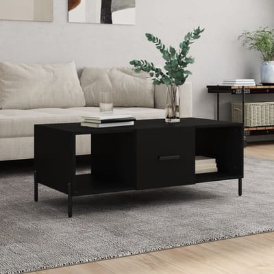 vidaXL - Salontafel - 102x50x40 - cm - bewerkt - hout - zwart