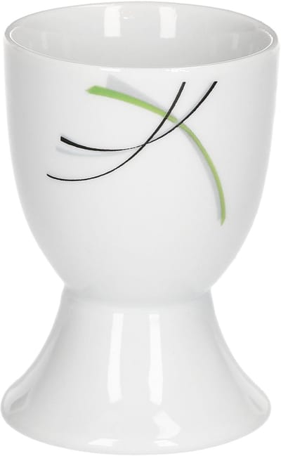 Eierdopje Donna 4,8cm - wit porselein met lijndecoratie