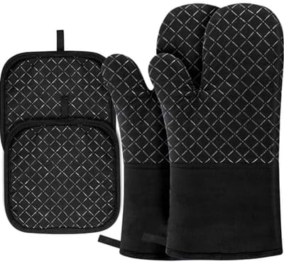 Hittebestendige handschoenen set van 4, antislip, ideaal voor koken en bakken