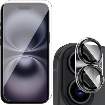 Screenprotector & Camera geschikt voor iPhone 16 - Gehard Glazen Tempered Glass Krasbestendig