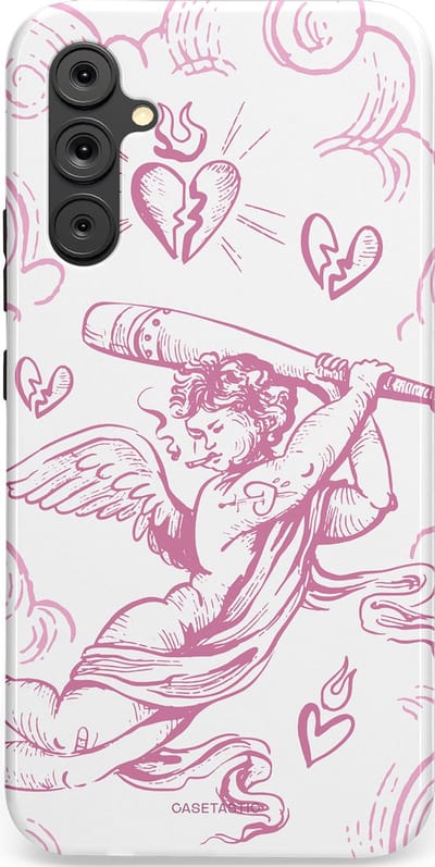 Casetastic Hoesje Geschikt voor Samsung A34 (5G) - Stijlvolle Beschermende Duo-layer Case - Engel Roze Liefde
