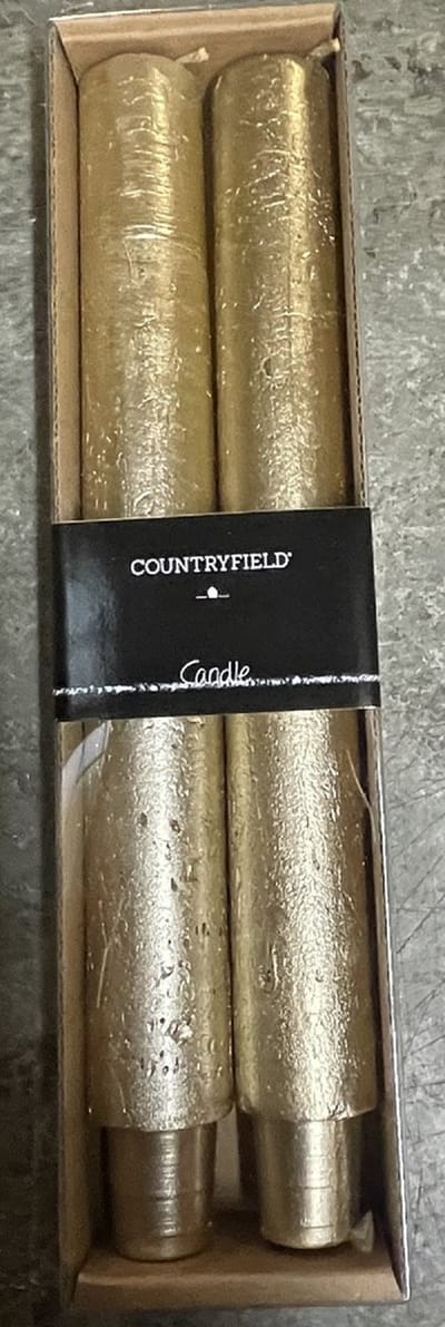 Decostar - Set van 2 kaarsen - 25 cm - goud - kaarsen - kaars - XL kaarsen - per 2 verpakkingen