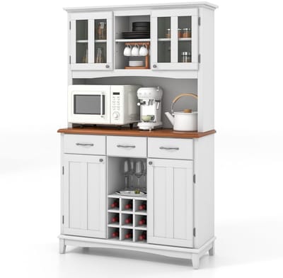 Magnetronkast - Keukenkast - Keukenrek Staand - Ovenkast - Rek - 112 x 41,5 x 184,5 cm - Organizers - Dubbele Draagplank - Aanrecht Organiser