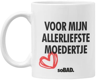Mok wit - Voor mijn allerliefste moedertje - soBAD. - Moederdag - Cadeau - Tekst - Theemok - Koffiemok - Koffiebeker - Vaatwasbestendig