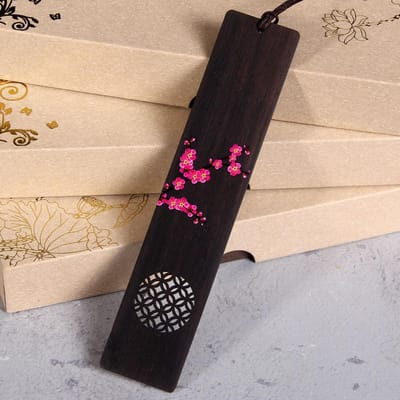 1 stuks Creatieve Geschilderde Gesneden Pruimenbloesem Sakura Houten Bladwijzer Schoolcadeau Leesaccessoires Benodigdheden Chinese Stijl Boekclip