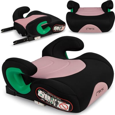 MoMi VENKO Boosterzitje met ISOFIX - Autostoelverhoger 135-150 cm - UN R129 - Tot 36 kg - Roos