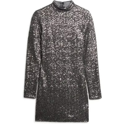 Superdry - Mini-jurk met lovertjes en hoge hals - Dames - Jurken