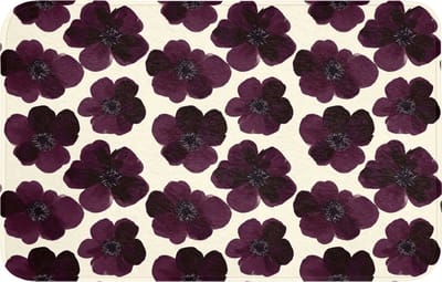 WC mat 80x50 cm - Antislip - Bloemen - Aquarel - Paars - Toiletmat - Vloermat - Douchemat - Toilet tapijt - Toiletmatten