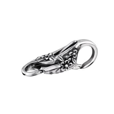Quiges - 925 - Zilveren - Bedels -Sterling zilver - Beads - Dubbel Karabijn Sluiting met Bloem Kraal Charm - Geschikt – voor - alle bekende merken - Armband Z082