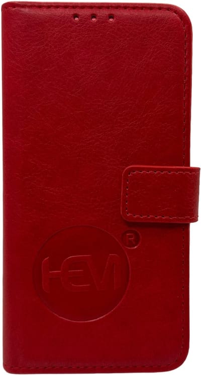HEM Lederlook Book Case geschikt voor Apple iPhone 17 Air – Rood (Burned Red) – Luxe Portemonnee Hoesje met Pasjeshouder – Beschermende Wallet Case – Bookcase Hoes