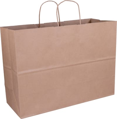 Tas | Kraftpapier | gedraaid papieren koord | 45x 17x33cm | draagtas | bruin | 100 stuks