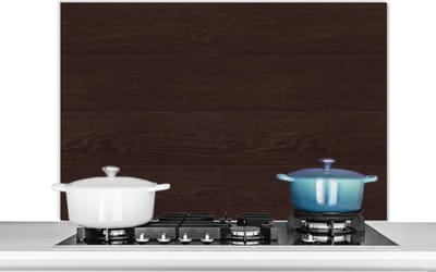 Spatscherm keuken 100x65 cm - Kookplaat achterwand Patroon - Hardhout - Plank - Muurbeschermer - Spatwand fornuis - Hoogwaardig aluminium