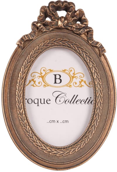 Baroque - Fotolijst - Fotolijst 6 x 9 cm - Ovaal - Goud - Resin - 13.5x11x2 - Polyresin