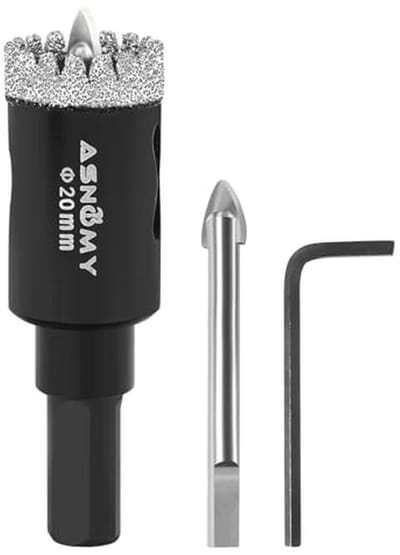 Diamantgatenzaag met centreerboor 20 mm - Getande diamantboor voor glas, tegels en graniet