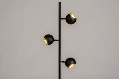 Lumidora Vloerlamp 74113 - DUNK - 3 Lichts - G9 - Zwart - Goud - Metaal
