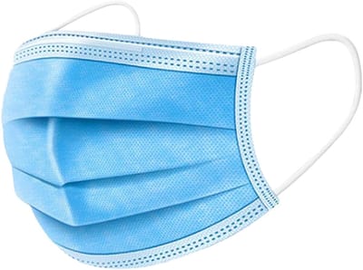 3- Laags mondmasker 50 stuks - blauw - met elastiek - wegwerp - CE gecertificeerd