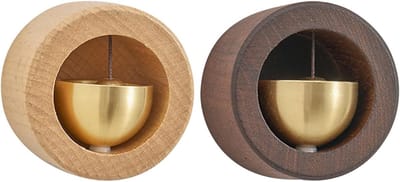 Houten Deurbellen - Winkeliers Bel - Deuropening Melder - Magnetische Montage - 2 Stuks - Natuurlijk Hout