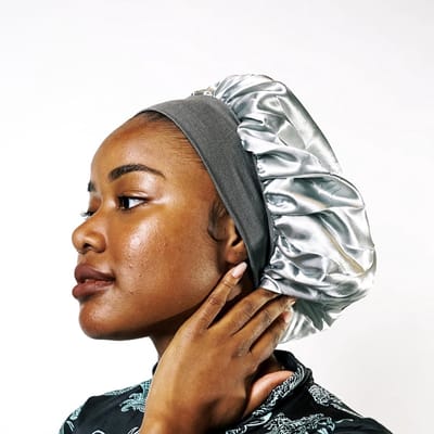 BenjaBeauty Satijnen slaapmuts - satin bonnet - satijnen bonnet - Satijn - slaapmuts - Dames - Zilver