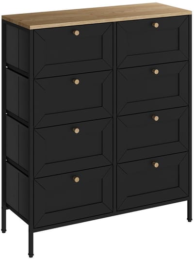 Vicco Belaro Ladekast – 80 x 95 cm met 8 laden Zwart