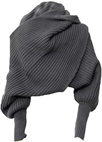 Unisex Warm Gehaakte Sjaal met Mouwen voor de Winter - 220cm x 40cm - Mode, Comfort en Bescherming tegen de Koude