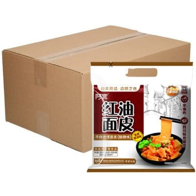Bai Jia A Kuan noedelvellen in chili-olie, zuur & pittig, 4-pack (12 x 460 g), 1 doos