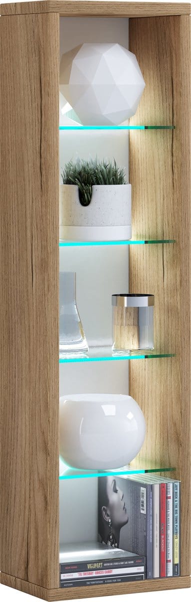 Houten wandplank Hangende plank Boekenplank Wandplank Deco glas Rasato L