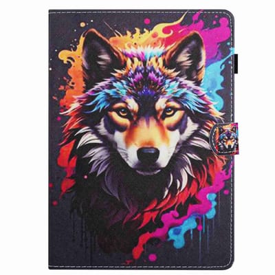 Luxe Bescherm-Etui Hoes Map geschikt voor Samsung Galaxy Tab A9 - A11 - 8.7" - Wolf