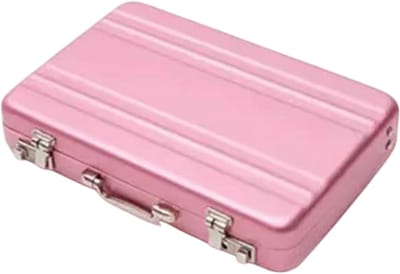 Aluminium Kaartenhouder met Opbergdoos – Creditcardhouder & Pasjeshouder met Sluiting -Visitekaartjeshouder, ID-kaarthouder, Mini Opbergkoffer voor Bankpassen, Geld, Sieraden & Accessoires-Roze