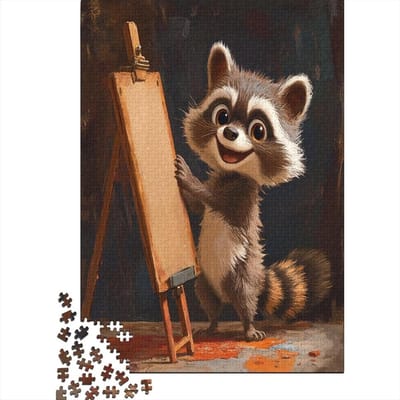 Een kleine schattige wasbeerpuzzel met 1000 stukjes, puzzel voor volwassenen, puzzel landschappen, hoogwaardige drukpuzzel, 1000 stuks, 75 x 50 cm