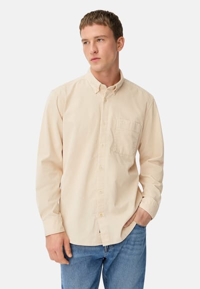 camel active fleXXXactive® overhemd met lange mouwen, button-downkraag en borstzakje - Maat menswear-L - Haver