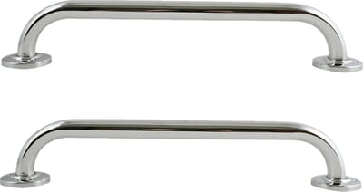MSV Badkamer/douche wand/muur handgreep - 2x - rvs metaal - zilver - 30 cm - Extra stevige houvast beugel