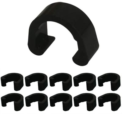 Dailygoods- C-clips 10 Stuks - Zwart Metalen Klemmen - U-clips - Remkabel Behuizing - Derailleur Kabelgeleiders - Hoogwaardige Aluminiumlegering - Fietsklemmen